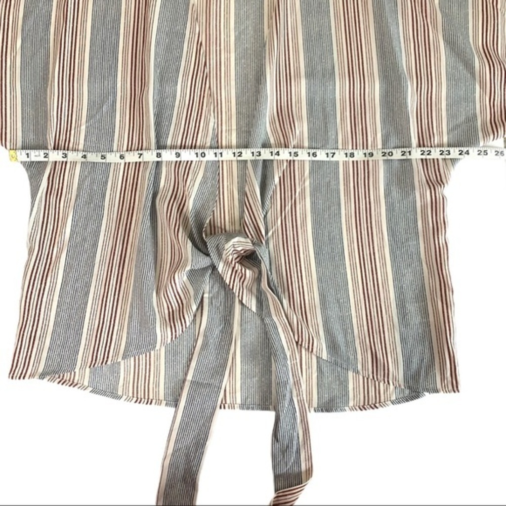 West Kei Tie Knot Pinstripe Blouse Top - Picture 4 of 7